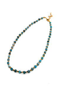 Simple Semi Precious Stone and 24K Gold Plate Necklace -French Flair Collection-