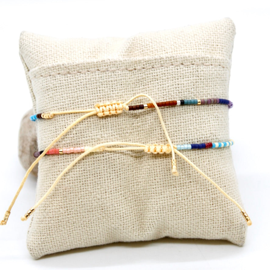 Bundle of Two Colorful Seed Bead Bracelets - B8-037