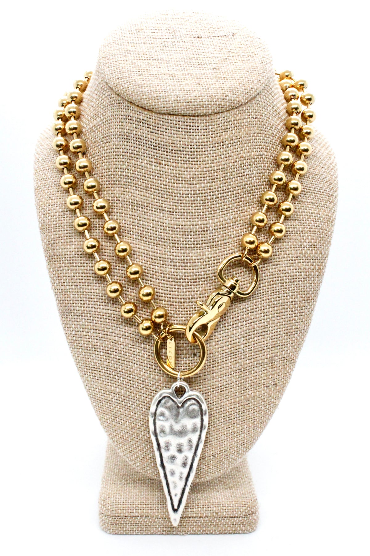 Elongated Heart Convertible Gold Chain Necklace