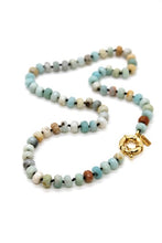 Load image into Gallery viewer, Hand-Knotted Short Faceted Amazonite Beaded Necklace - NLS-AZ
