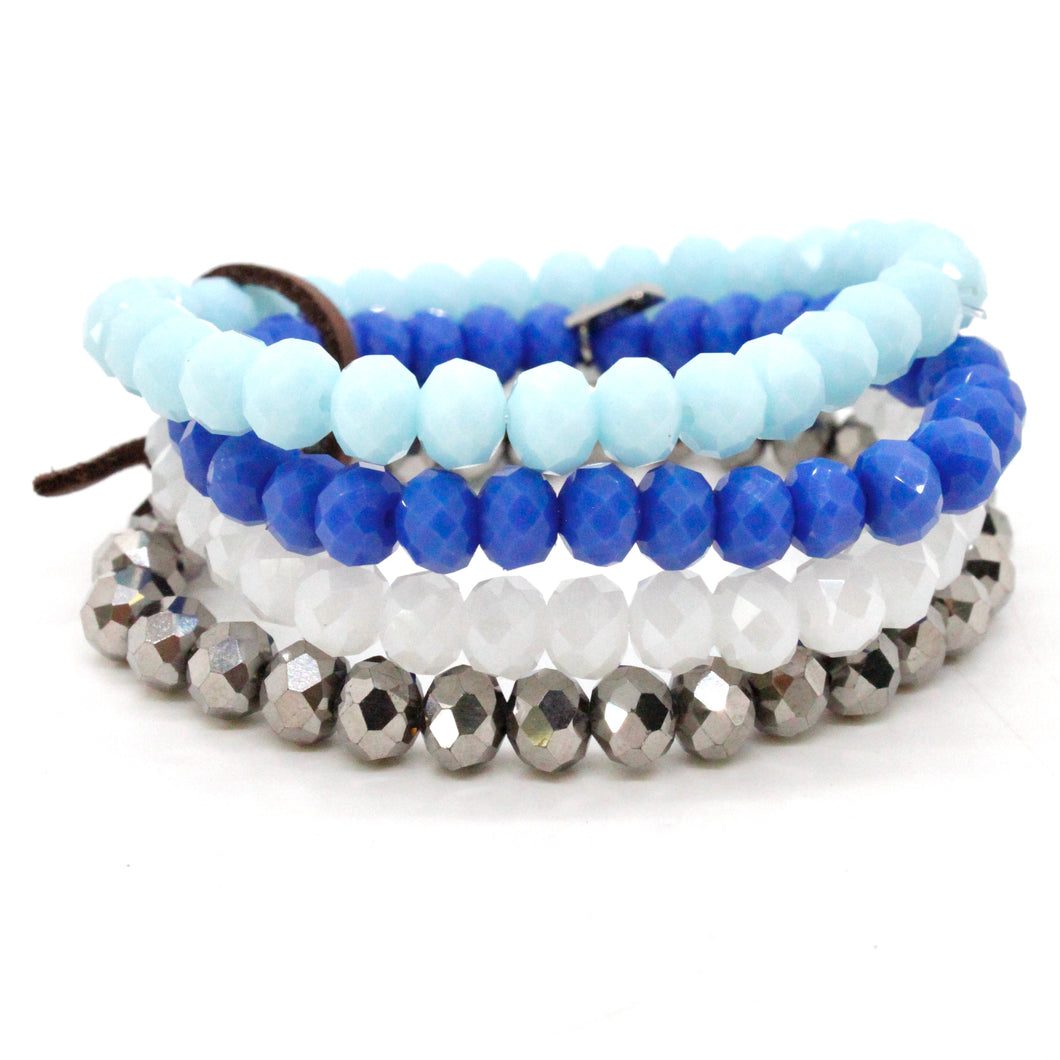 Set of 4 Glass Stack Bracelets - BC-300Q