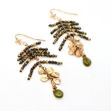 Load image into Gallery viewer, Pyrite Mini Stone and Gold Charm Dangle Earrings - E4-323
