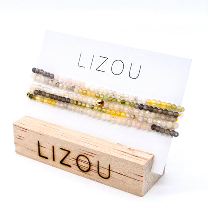 Delicate Faceted Mini Semi Precious Stone Mix Beaded Necklace - N9-007