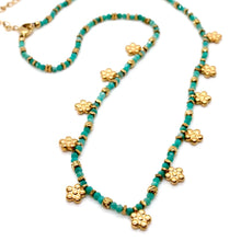 Load image into Gallery viewer, Mini Gold Daisy Amazonite Necklace
