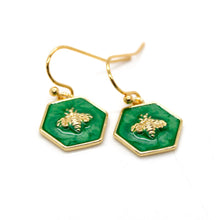 Load image into Gallery viewer, Mini Gold Bee Enamel Earrings - E9-106
