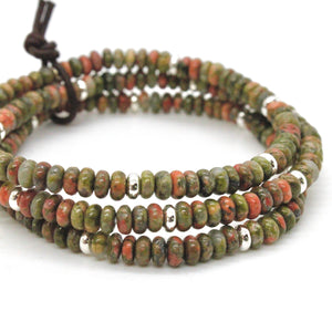 Unakite + Silver Bracelet Bundle