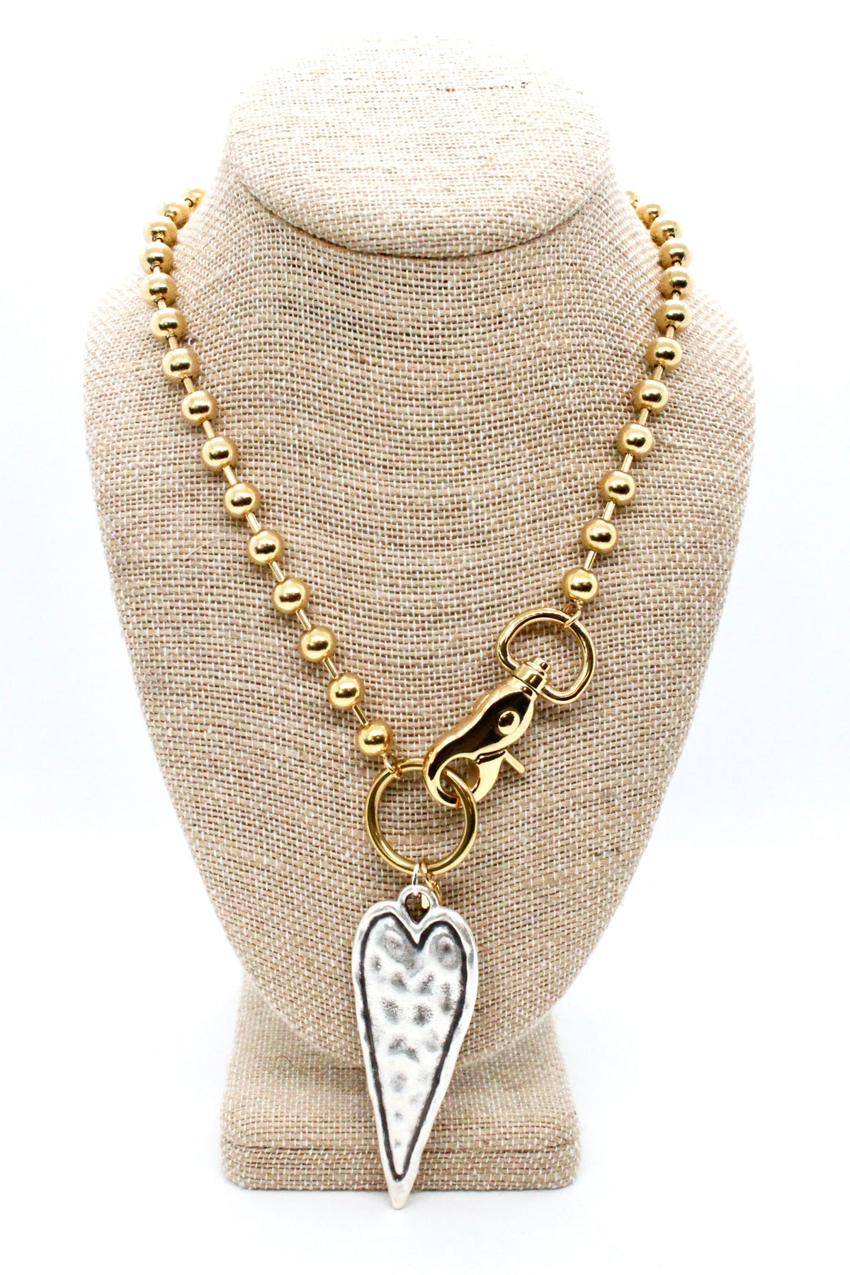 Elongated Heart Convertible Gold Chain Necklace