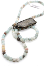 Load image into Gallery viewer, Amazonite Stretch Short Necklace or Bracelet with Reversible Buddha Charm -The Buddha Collection- NS-AZ-302
