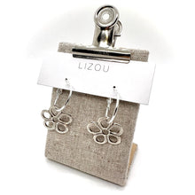 Load image into Gallery viewer, Medium Daisy on Hoop Small Earrings - E9-071
