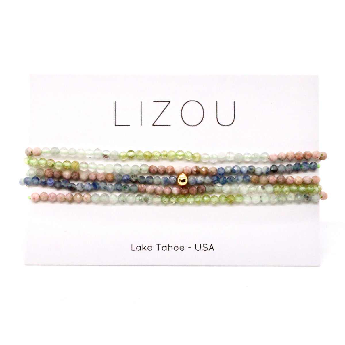 Delicate Faceted Mini Semi Precious Stone Mix Beaded Necklace - N9-006