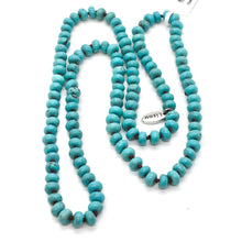 Load image into Gallery viewer, Hand Knotted Turquoise Rondelle Bead Necklace - NL-TQ
