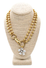 Load image into Gallery viewer, Dotted Flower Pendant Convertible Gold Chain Necklace
