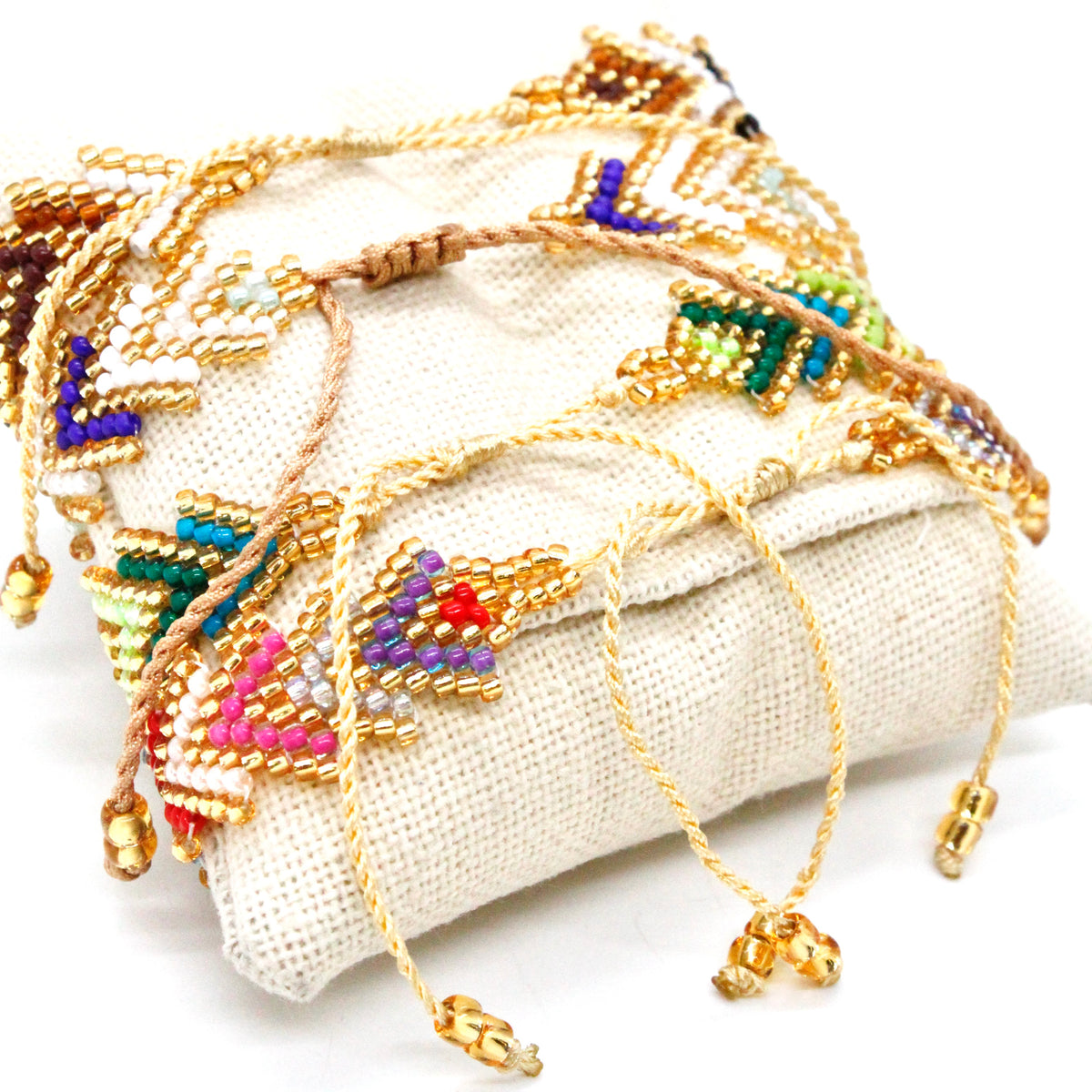 Geometrical Seed Bead Adjustable Bracelet -Seeds Collection-