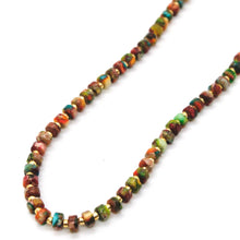 Load image into Gallery viewer, Multi Color Jasper and Gold Short Beaded Necklace
