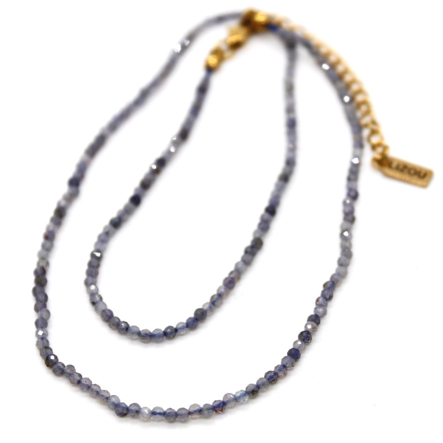 Short Mini Iolite Stone Necklace - N9-200IO1