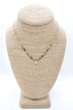 Load image into Gallery viewer, African Turquoise Necklace with Zircon Drop -French Flair Collection-
