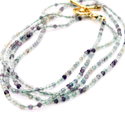 Delicate Faceted Mini Semi Precious Stone Beaded Necklace - N9-106