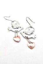Load image into Gallery viewer, Bird Heart Dangle Earrings - E9-087
