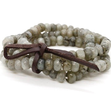 Faceted Labradorite Three Strand Bracelet -BL-LB
