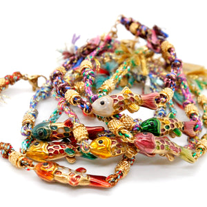 Colorful Enamel Fish Rainbow Bracelet - B4-016