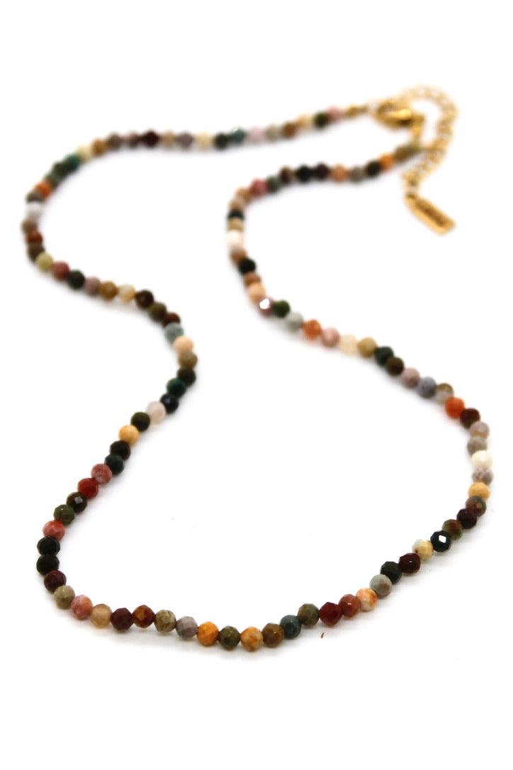 Short Alashan Agate Stone Necklace - N9-200AA