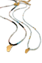 Load image into Gallery viewer, Lake Tahoe Mini Stone Gold Charm Necklace
