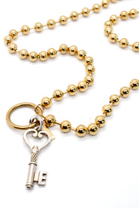 Silver Key Necklace to Wear Short or Long - N2-1008GD