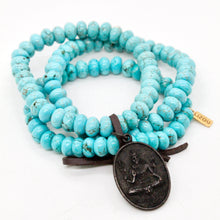 Load image into Gallery viewer, Reversible Black and Turquoise Buddha Bracelet -Buddha Collection-
