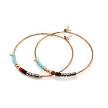 Load image into Gallery viewer, Miyuki Bead Mix Hoop Earrings - E8-038J
