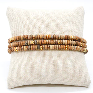 Picture Jasper + Gold Bracelet Bundle