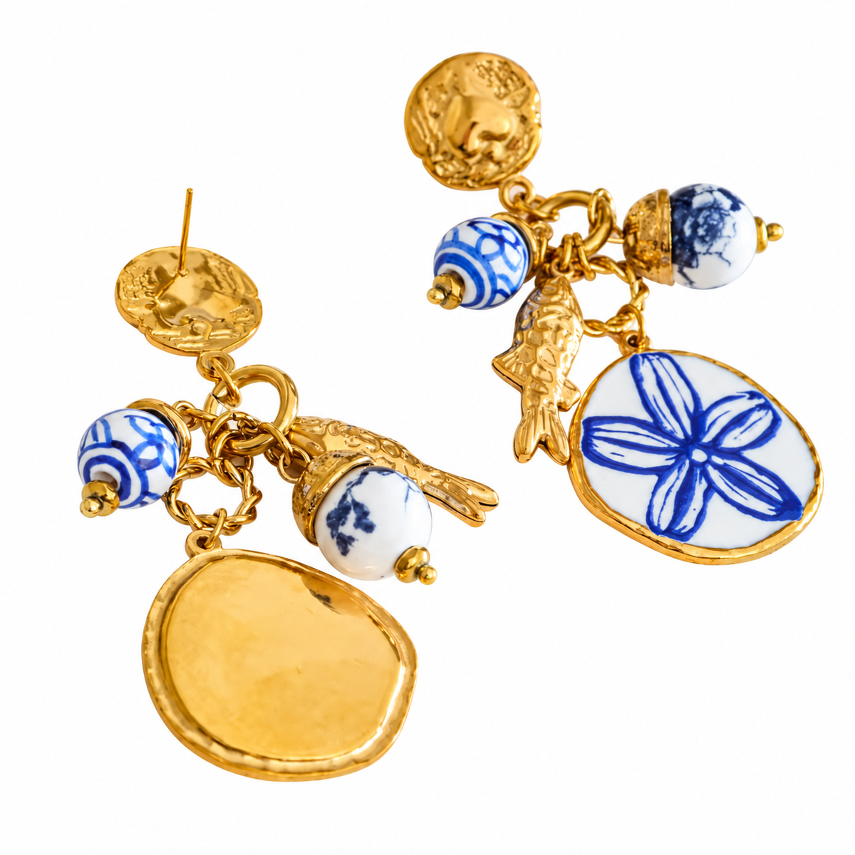 Sample Sale Item - Fish and Flower Earrings - SS02