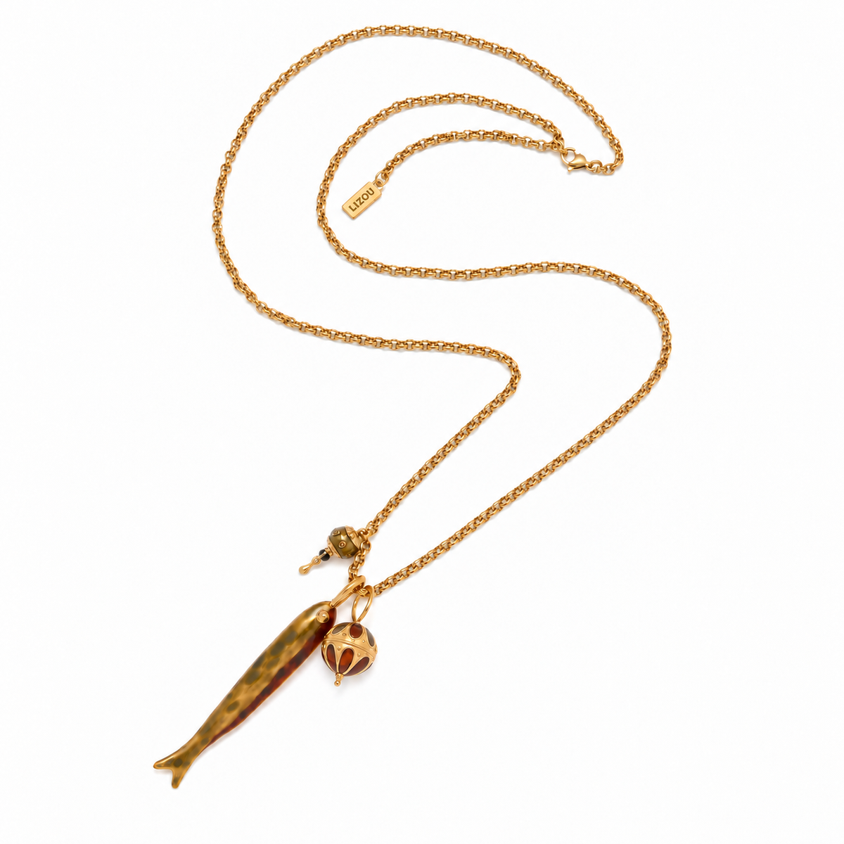 Long Fish Pendant Necklace - N2-2656