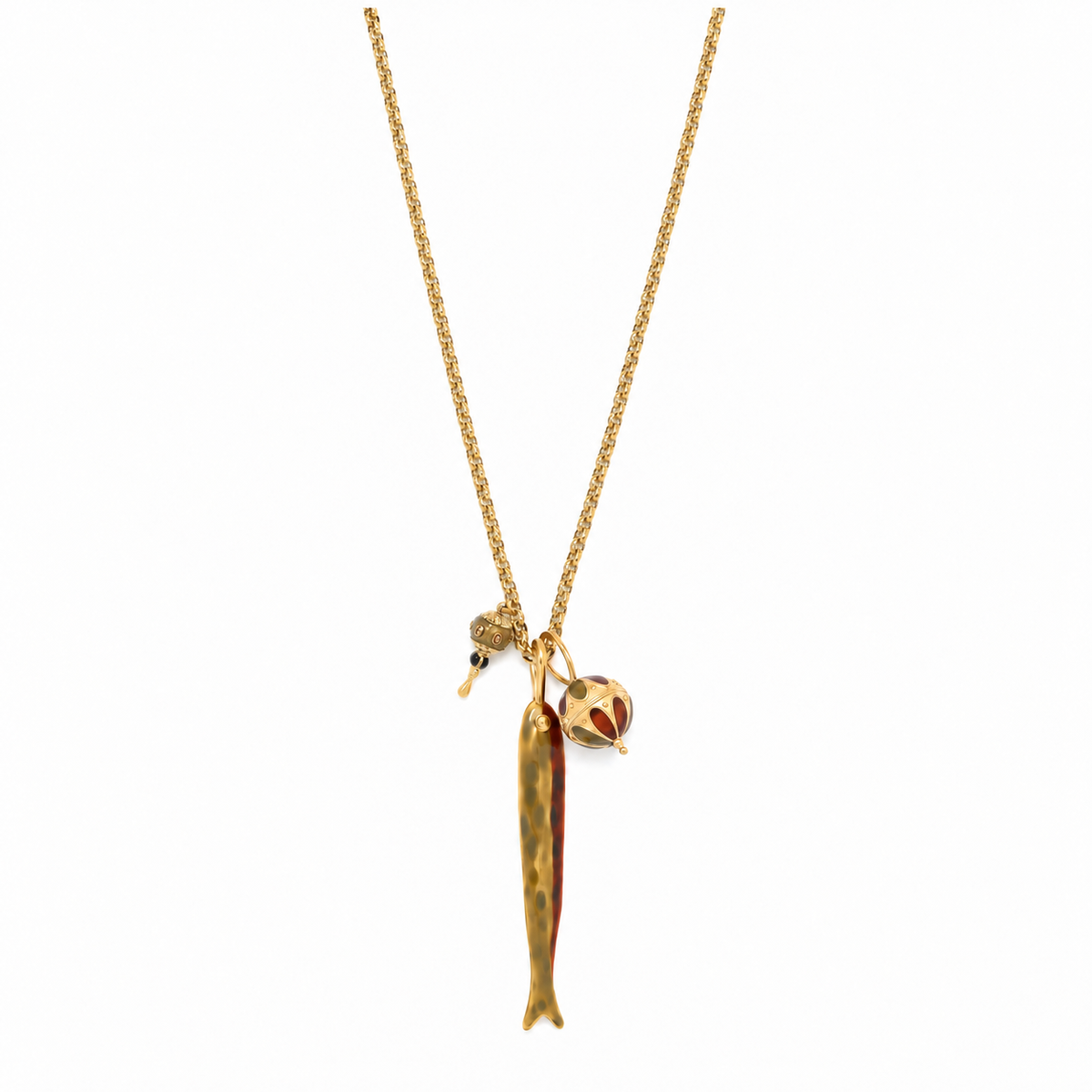 Long Fish Pendant Necklace - N2-2656