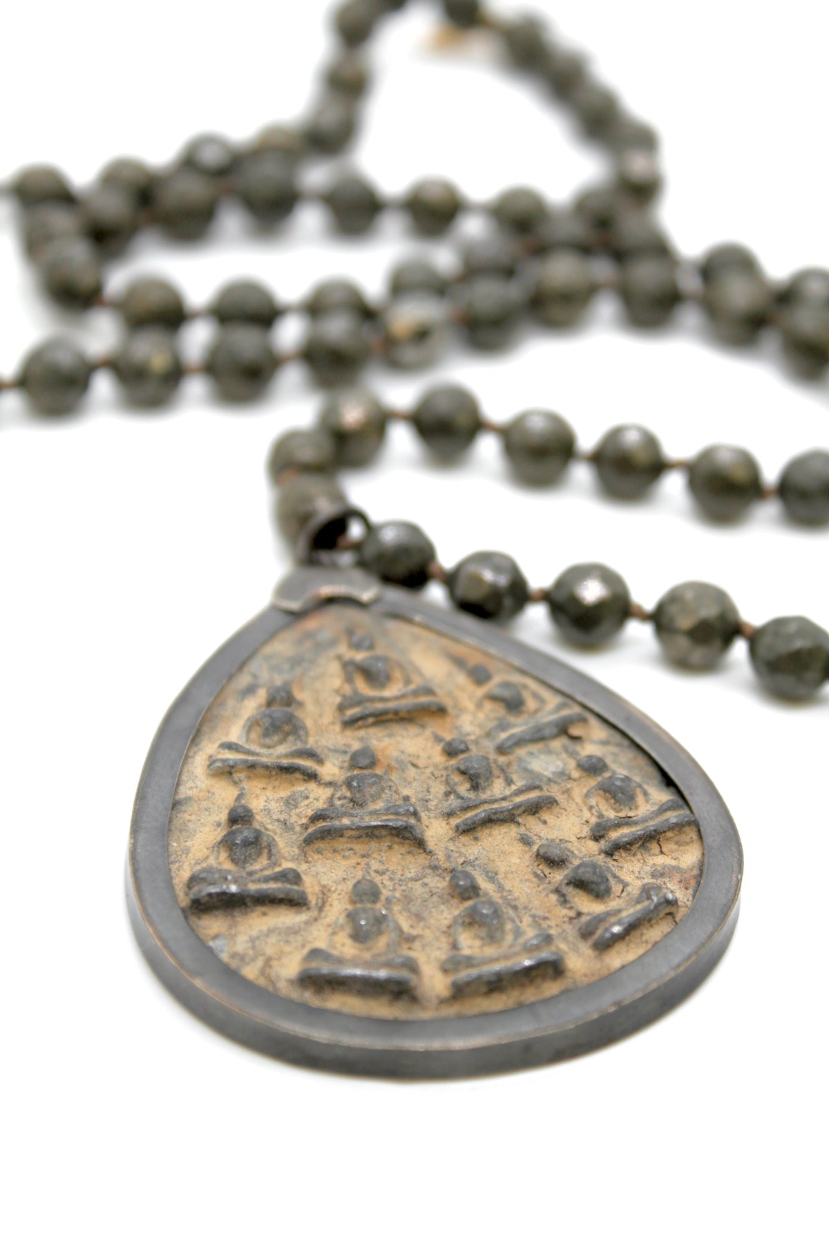 Buddha Necklace 8 - Faceted Pyrite