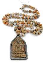 Load image into Gallery viewer, Buddha Necklace 17 - Faceted Crazy Lace Agate
