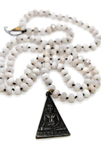 Load image into Gallery viewer, Buddha Necklace 25 - Faceted White Agate

