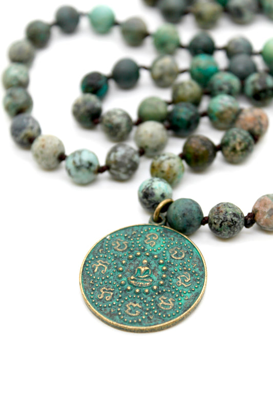 Buddha Necklace 31 - African Turquoise