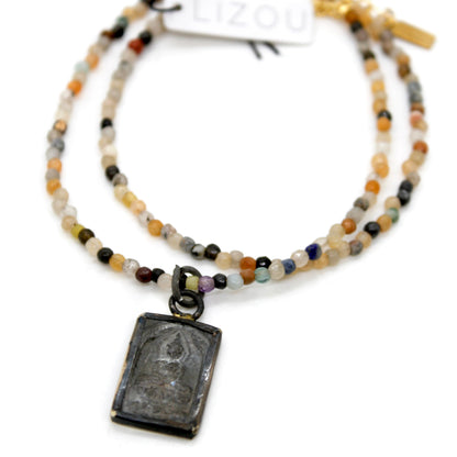Buddha Necklace 32 - Mixed Stones