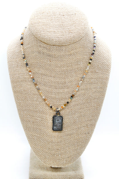 Buddha Necklace 32 - Mixed Stones