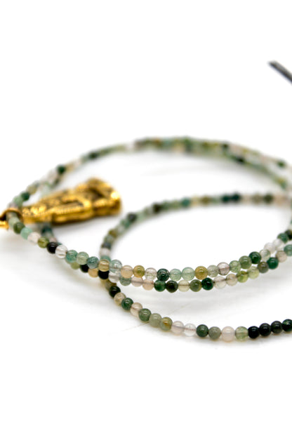 Buddha Necklace 35 - Green Agate