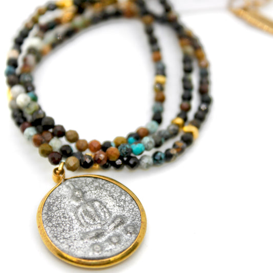Buddha Necklace 42 - African Turquoise