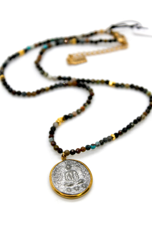 Buddha Necklace 42 - African Turquoise