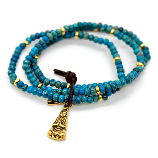 Buddha Bracelet 11 - Jasper Rondelle Beads