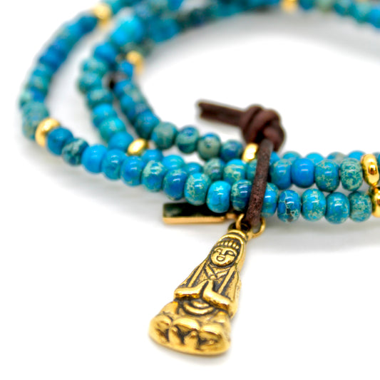 Buddha Bracelet 11 - Jasper Rondelle Beads
