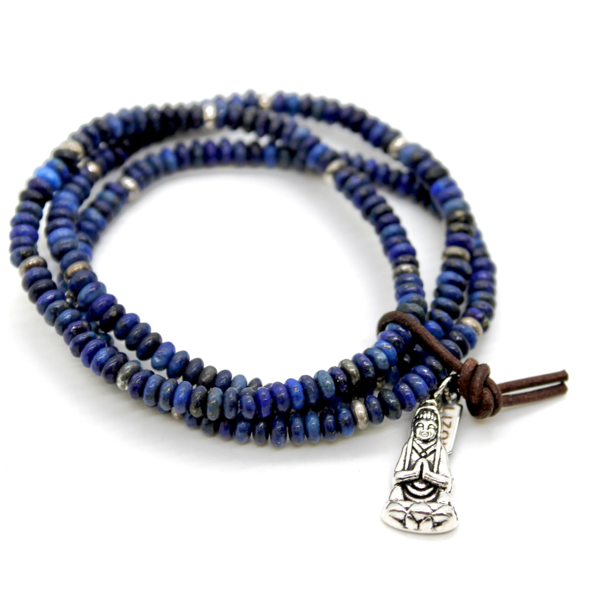 Buddha Bracelet 13 - Lapis Rondelle Beads