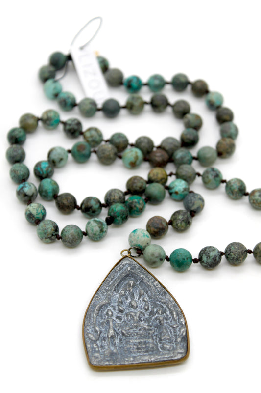 Buddha Necklace 44 - African Turquoise
