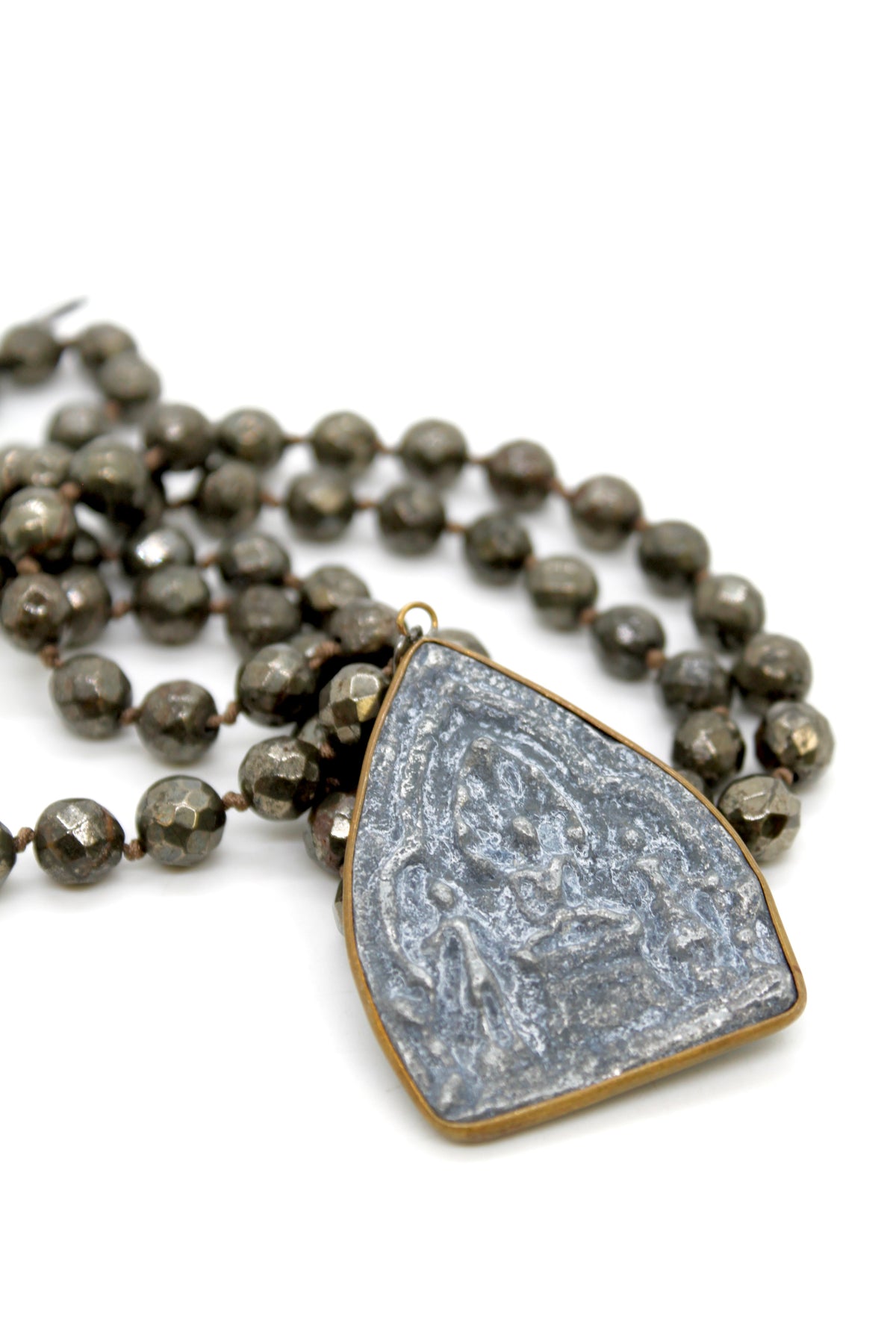 Buddha Necklace 45 - Pyrite