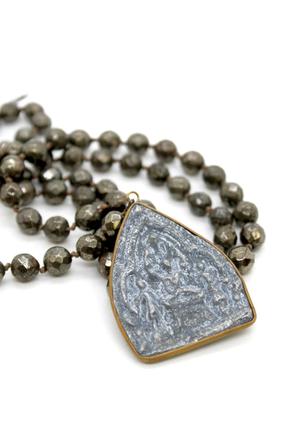 Buddha Necklace 45 - Pyrite