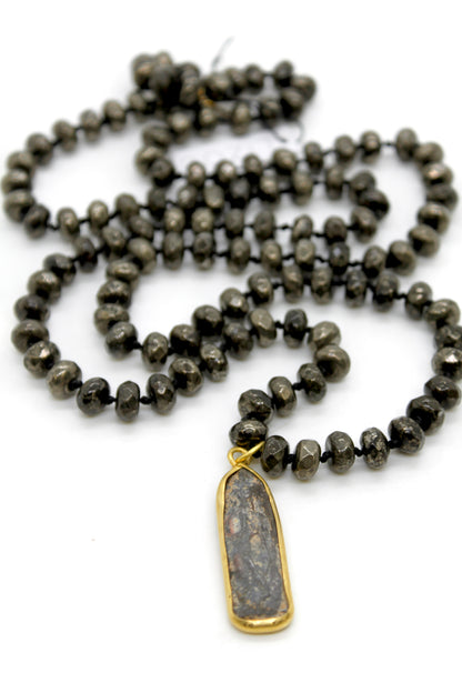 Buddha Necklace 51 - Pyrite