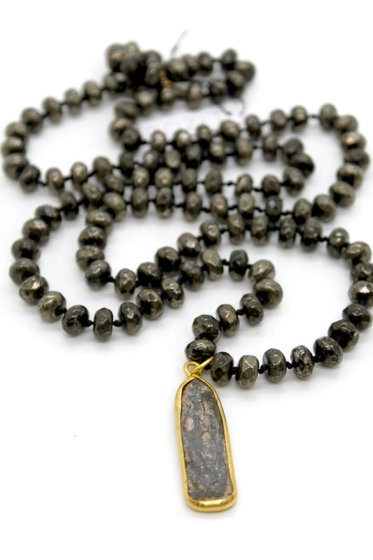 Buddha Necklace 51 - Pyrite